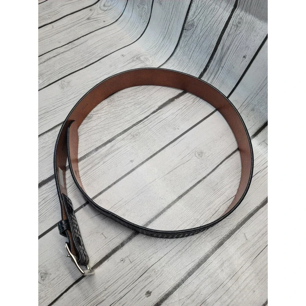 Don Hume Basketweave Black Leather Uniform Garrison Belt Mens 40 1.75 In US Made